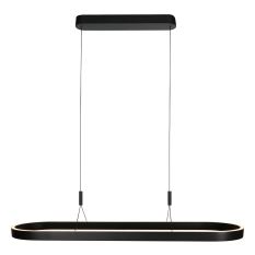 Ovale schwarze Hanglampe Mykty 4205ZW – 120 cm breit, höhenverstellbar mit Kabelzug