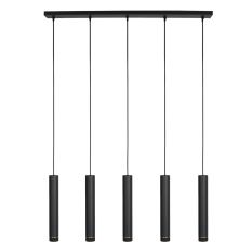 Zwarte vijflichts Hanglamp DownLume 4216ZW met GU10 fitting