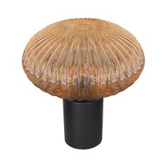 Tafellamp Bloeba 4235ZW met amberkleurig ribbelglas