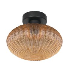 Plafondlamp Aurelio 4236ZW – met amberkleurig ufo ribbelglas