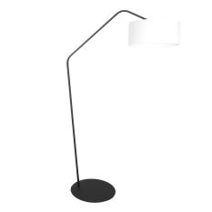 Lampe sur pied noire Zig-Zag 4244ZW avec abat-jour en lin blanc grossier – Design unique et utilisation fonctionnelle