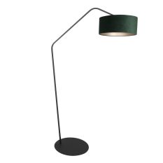 Lampe sur pied noire Zig-Zag 4246ZW avec abat-jour en velours vert – Design unique et utilisation fonctionnelle