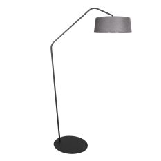 Black floor lamp Zig-Zag 4254ZW with grey linen shade – Unique design and functional use