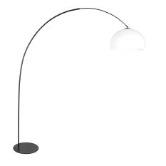 Black floor lamp Curve 4259ZW with white plastic spherical shade – Unique design and functional use