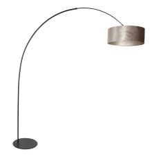 Black floor lamp Curve 4263ZW with grey velour shade – Unique design and functional use