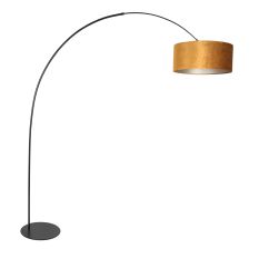 Black floor lamp Curve 4264ZW with gold-colored velour shade – Unique design and functional use