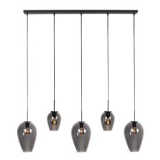  Hanglamp Drovia 4280ZW met smoke glas in twee formaten