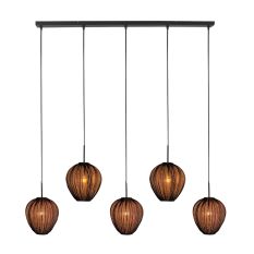 HaloSwap 4287ZW – Black linear pendant light with stylish, light-transmitting shades