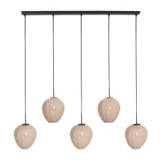 Ceiling lamp Silura 4288ZW – 5-light bar with linen shades