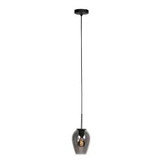 HaloSwap 4290ZW – Suspension noire avec verre fumé en forme de goutte Ø15 cm