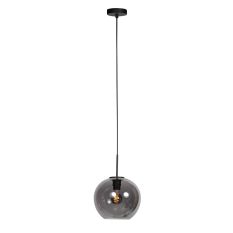 Sferio 4293ZW Zwarte hanglamp met bolvormig smoke glas van Ø25 cm