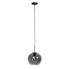 HaloSwap 4293ZW – Zwarte hanglamp met bolvormig smoke glas van Ø25 cm