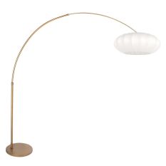 Booglamp Luma Nola 4308BR brons met witte zijden kap