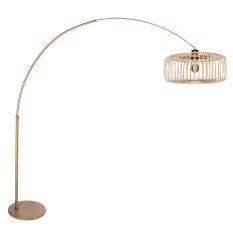 Lampe Arc Bronze Sparkled Light 4310BR – Éclairage Élégant avec Abat-jour en Bambou