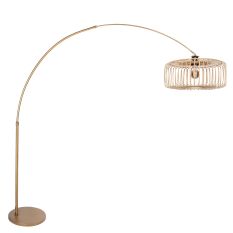 Booglamp Breeza-Beach 4310BR brons met bamboe kap Ø50 cm