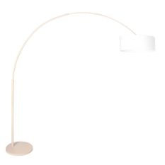 Bogenlampe Sparkled Light 4316CR crème mit grobem weißen Leinen-Schirm