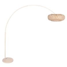 Bogenlampe Maze Natural 4319CR crème mit Bambusschirm Ø60 cm