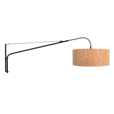 Elegant Classy 4336ZW wall lamp – black with cork shade Ø50 cm