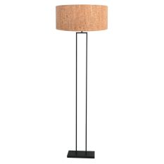 Stang 4338ZW floor lamp – black steel with cork shade Ø50 cm