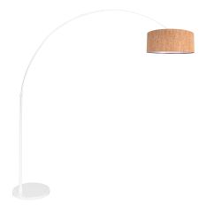 Sparkled Light 4341W arc lamp – white frame with cork shade Ø50 cm