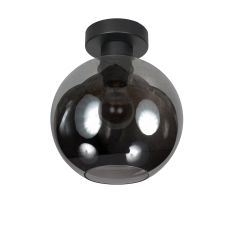 Plafonnier Bloeba 4374ZW avec abat-jour rond en verre fumé Ø20 cm