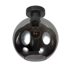 Plafonnier Bloeba 4375ZW avec abat-jour rond en verre fumé Ø25 cm