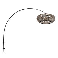 4405ZW Lampadaire arc en noir avec abat-jour en bambou Ø60 cm – Sparkled Light