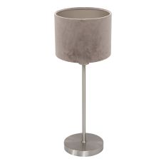 Tafellamp Noor 4412ST – Brushed steel with taupe velvet shade