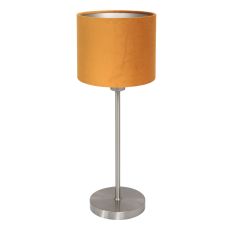 Tafellamp Noor 4413ST – Brushed Steel with Gold Velvet Shade