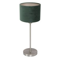 Tafellamp Noor 4416ST – Brushed steel with green velvet shade
