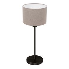 Tafellamp Noor 4426ZW – Black steel with taupe linen shade