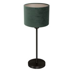 Lampe de table Noor 4427ZW - Acier noir avec abat-jour en velours vert (collection Greenwave)