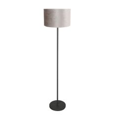 Vloerlamp Noor 4441ZW – Matte black with grey velvet shade
