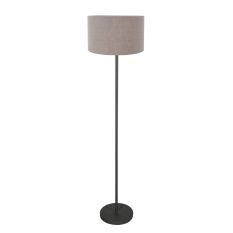 Floor lamp Noor 4444ZW – Matte black with taupe linen shade