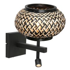 Nox Light 4456ZW – Wandleuchte mit Bambusschirm und Leselampe