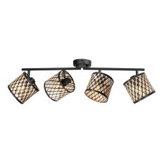 Lampe murale/plafonnier Sumba 4490ZW – design en bambou quad