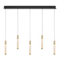 Alisio 4578ME 5-light luxury glass pendant lamp in brass