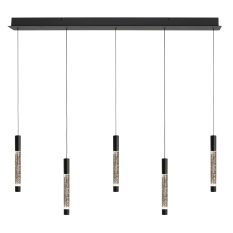 Alisio 4578ZW 5-light luxurious glass pendant lamp in black