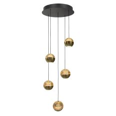 Belluno 4585ME – Luxe hanglamp in messing met 5 lichtpunten