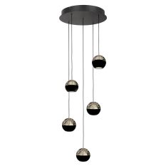 Belluno 4585ZW – Suspension ronde à 5 lumières avec câble de levage