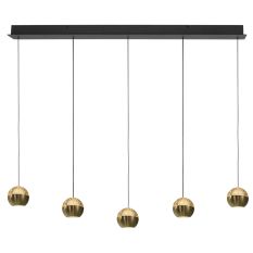 Belluno 4586ME – Luxe messing zwarte hanglamp met lift systeem