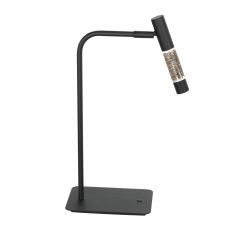 Tischlampe Alisio 4593ZW 1-flammig luxuriöses Glas in Schwarz mit Druckdimmer