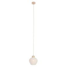 Travino 4598CR pendant lamp – linen & travertine in natural style