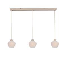 Travino 4599CR hanglamp – linnen & travertin, stijlvol boven tafel