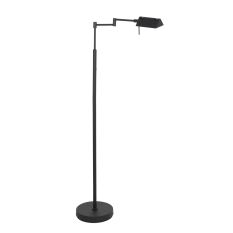 Leeslamp GlowGo 4603ZW – zwarte vloerlamp met accu en verstelbare arm