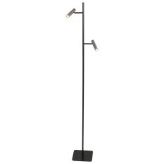 Vloerlamp Lumo 4608ST – eigentijdse tweelichts leeslamp met stalen accenten
