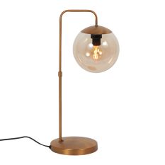 Tafellamp Bollique 4610BR bronskleurige lamp met amber glas