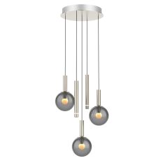 Suspension en métal Volari 4718ST, 5 lumières avec verre fumé