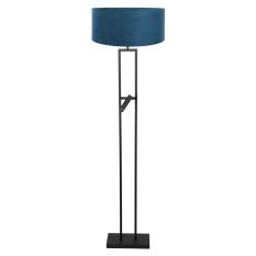 Stehlampe Stang 4728ZW mit blauer Velours-Schirm und Leselicht
