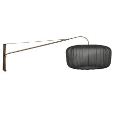Wandlamp Vela Lino 4749BR brons met zwarte textiel kap Ø60 cm